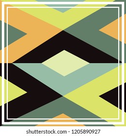 Geometric pattern scarf on green