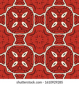 The geometric pattern is seamless. Background of abstract ornament. Template for design on wrapping paper