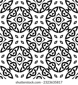 Geometric pattern. Seamless background  with  abstract shapes. Black and white wallpaper. Abstract background  with Repeating pattern for decor, textile and fabric.