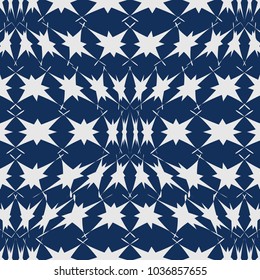 Geometric pattern seamless with convex starlets.Modern stylish texture.Blue background