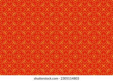 Geometric pattern in seamless design with red color for wallpapers and background. 