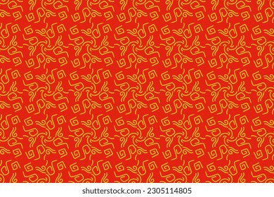 Geometric pattern in seamless design with red color for wallpapers and background. 