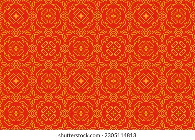 Geometric pattern in seamless design with red color for wallpapers and background. 