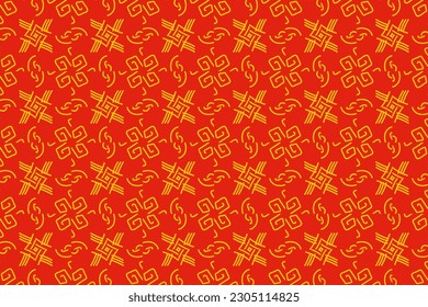 Geometric pattern in seamless design with red color for wallpapers and background. 