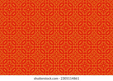 Geometric pattern in seamless design with red color for wallpapers and background. 