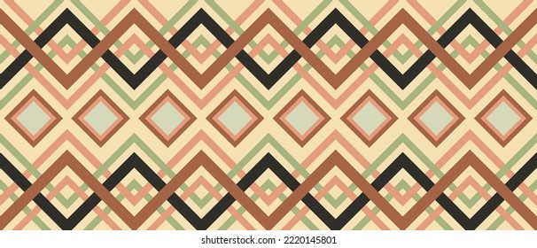 Geometric  pattern seamless diamond color oriental. seamless pattern. Design for fabric, curtain, background, carpet, wallpaper, clothing, wrapping, Batik, fabric,Vector illustration. pattern sty