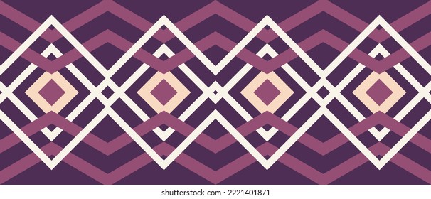 Geometric  pattern seamless diamond color oriental. seamless pattern. Design for fabric, curtain, background, carpet, wallpaper, clothing, wrapping, Batik, fabric,Vector illustration. pattern sty