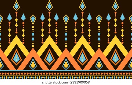 Patrón geométrico color de diamante oriental sin fisuras. patrón impecable. Diseño para tela, cortina, fondo, alfombra, papel pintado, ropa, envoltura, Batik, tela, ilustración vectorial. tinte