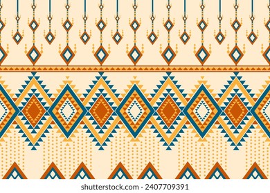 Geometric  pattern seamless diamond color oriental. seamless pattern. Design for fabric, curtain, background, carpet, wallpaper, clothing, wrapping, B