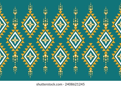 Geometric  pattern seamless diamond color oriental. seamless pattern. Design for fabric, curtain, background, carpet, wallpaper, clothing, wrapping, Batik, fabric,Vector illustration. pattern sty