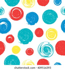 Geometric Pattern. Seamless Pattern with Grunge Textured Halftone Dots.