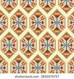 Geometric pattern seamless pattern oriental style theme brown design for background, wallpeper, fabric,textile, clothing, garment
