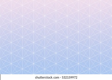 Geometric pattern seamless pink and blue gradient colors, triangle, square and hexagon shapes with white line abstract background vector.