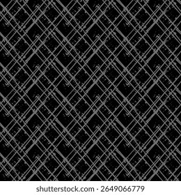 Padrão Geométrico - Padrão Perfeito - Rabisco (Preto, Cinza) - Imagem Vetorial Repetitiva; Facilmente Editável; Design Sem Fim; Ilustração Colorida. Imprimir para papel-presente, embalagem, etc.