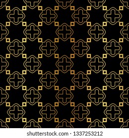 Geometric Pattern. Seamless Texture Color Background. Element For Design. Vector Illustration. Luxury black gold color. Rich design. For presentation. wallpaper, page, paper.