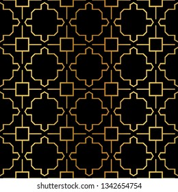 Geometric Pattern. Seamless Texture Color Background. Element For Design. Vector Illustration. Luxury black gold color. Rich design. For presentation. wallpaper, page, paper.