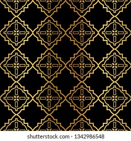 Geometric Pattern. Seamless Texture Color Background. Element For Design. Vector Illustration. Luxury black gold color. Rich design. For presentation. wallpaper, page, paper.