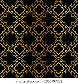 Geometric Pattern. Seamless Texture Color Background. Element For Design. Vector Illustration. Luxury black gold color. Rich design. For presentation. wallpaper, page, paper.