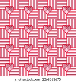 Geometric pattern seamless tiled background Composite heart shape. Abstract, background, composition, copy space, decoration.