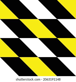 Geometric Pattern Seamless - Tri Color Parallelogram Yellow, Black and White Modern stylish texture. Tri Tone Combination 