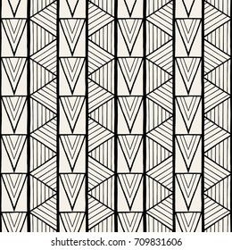 Geometric pattern seamless vector. Abstract border triangle texture. Monochrome background for wallpaper, textile, fabric, wrapping paper, package or web design backdrop.