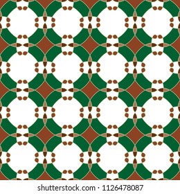 The geometric pattern. Seamless vector background. Green and white texture. Graphic modern pattern.