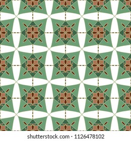 The geometric pattern. Seamless vector background. Green and white texture. Graphic modern pattern.