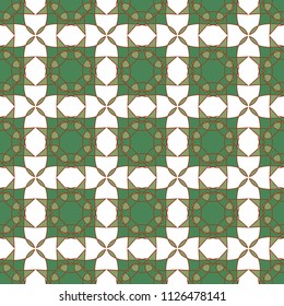 The geometric pattern. Seamless vector background. Green and white texture. Graphic modern pattern.