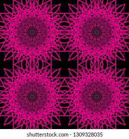 The geometric pattern. Seamless vector background. Pink and black texture. Graphic modern pattern.