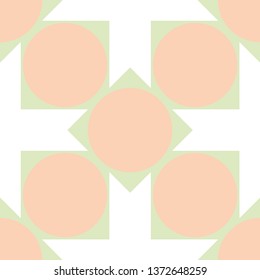 Geometric pattern. Seamless vector background. Green and orange texture. Graphic modern pattern.