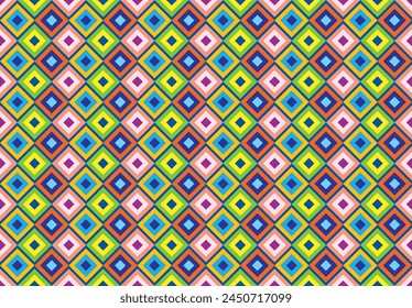 Geometric pattern. Seamless vector pattern background. Multicolor square shapes for fabric, wallpaper, packaging, and Decorative print. Vector file.