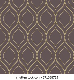 Geometric pattern. Seamless vector background. Abstract texture for wallpapers. Brown and golden colors.
