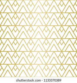 Geometric Pattern. Seamless Vector Lines. Golden Look.
