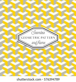Geometric Pattern - Geometric Seamless Pattern and Vintage Frame
