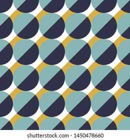 Geometric Pattern. Semicircle. Diagonal. Seamless Background.