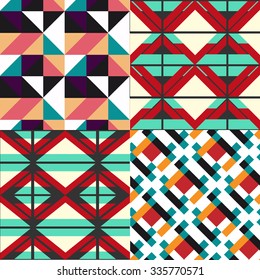 Geometric pattern set. Designer colorful seamless pattern for design, poster, greeting card or invitation