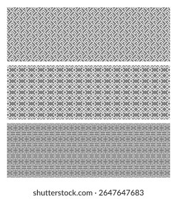 Geometric Pattern Set Line Art Vector Patterns Black and White, Modern Ethnic Patterns, Abstract Line Design Background