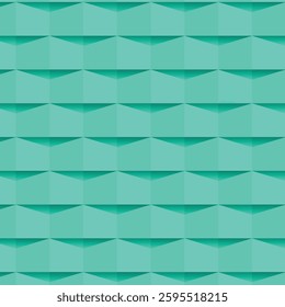 A geometric pattern in shades of teal, creating a modern and abstract design. The seamless texture features pyramid shapes, perfect for backgrounds and decorative purposes.