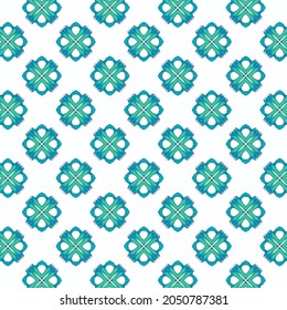 Geometrisches Muster in türkisfarbenen Tönen auf weißem Hintergrund, einfaches Grafikdesign