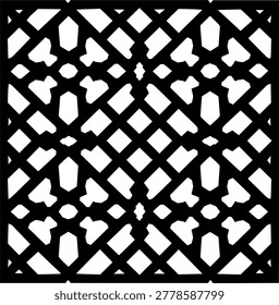 Geometric Pattern Silhouette: A captivating geometric pattern, created through intricate overlapping lines that form a complex and symmetrical design.