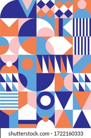 Geometric pattern with simple shapes and figures. Vector illustration.