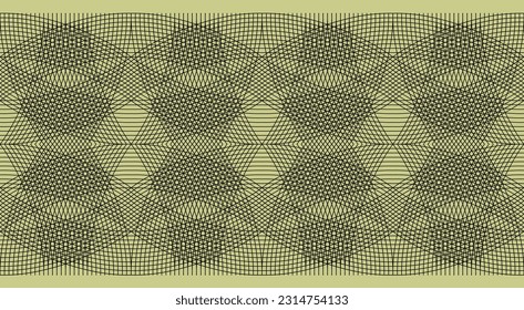 Geometric pattern with small black lines on apple green background.
