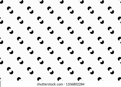 Geometric pattern with small circles. Monochrome ornament. isolated on white background