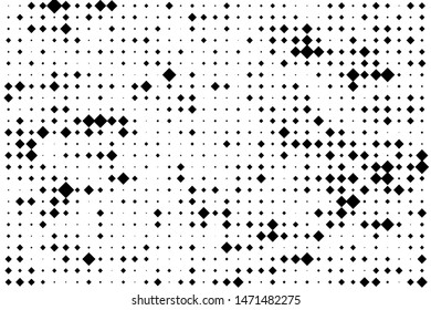 Geometric pattern with small and large rhombuses. Black and white color Vector illustration