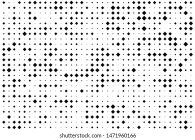 Geometric pattern with small and large rhombuses. Black and white color Vector illustration