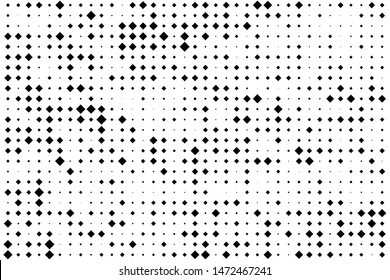 Geometric pattern with small and large rhombuses. Black and white color Vector illustration