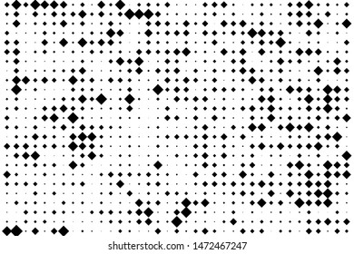 Geometric pattern with small and large rhombuses. Black and white color Vector illustration