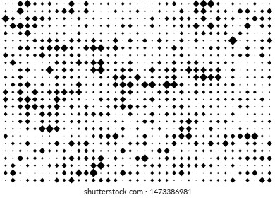 Geometric pattern with small and large rhombuses. Black and white color Vector illustration