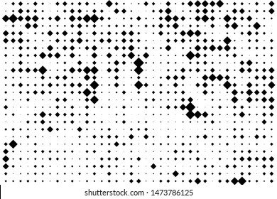 Geometric pattern with small and large rhombuses. Black and white color Vector illustration