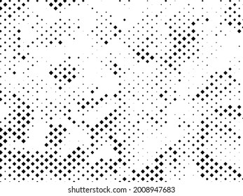 Geometric pattern with small and large rhombuses. Design element for web banners, posters, cards, wallpapers, backdrops. Black and white color Vector illustration